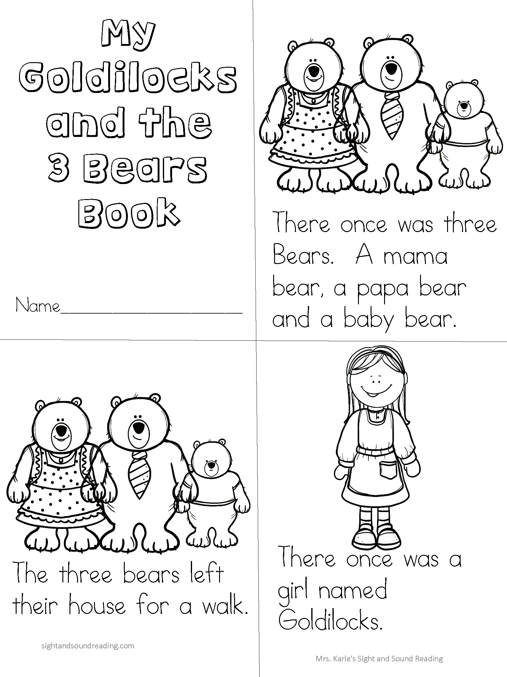 Goldilocks And The 3 Bears Readers Theater Dollarlessonclub