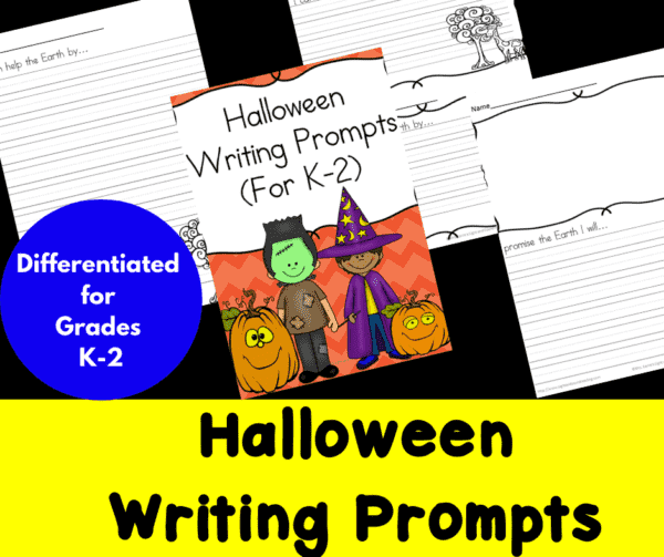 Differentiated Halloween Writing Prompts for Kindergarten through Second Grade