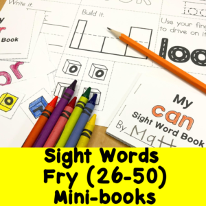 Fry Sight Words 26-50 minibooks