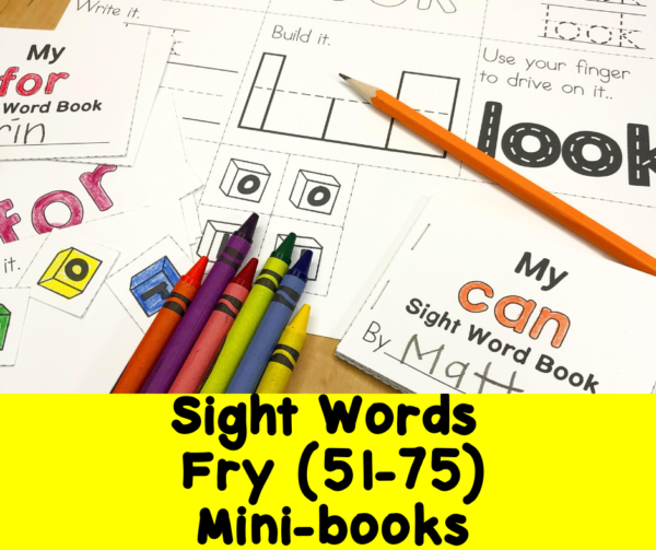 Fry Sight Words 51-75 minibooks
