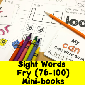 Fry Sight Words 76-100 minibooks