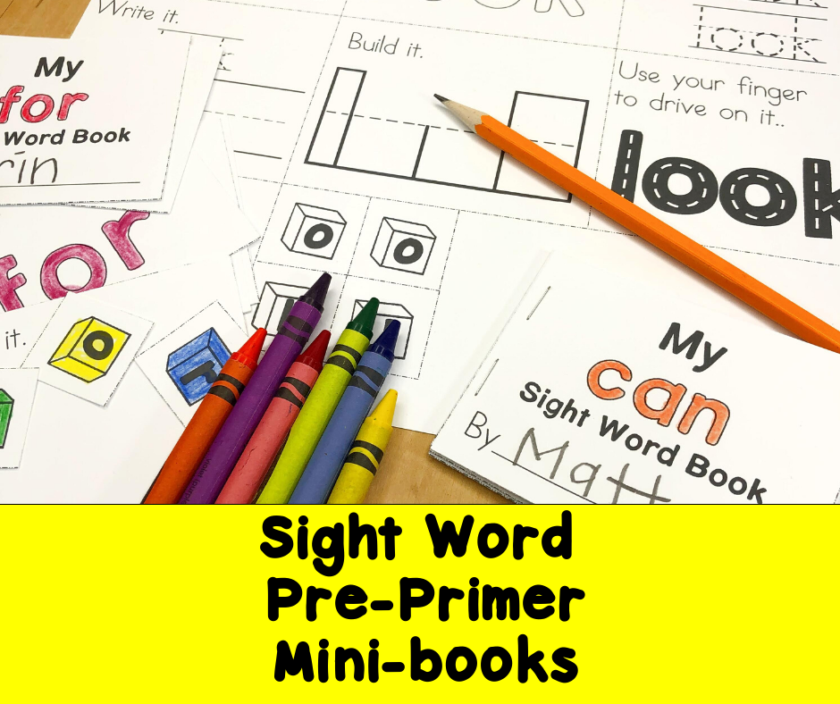 Sight Word Mini Book -Pre-Primer Set – dollarlessonclub.com