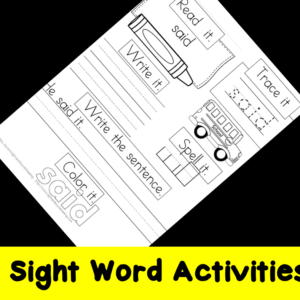 Sight Word Worksheets And Activities