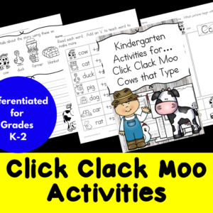 Click Clack Moo Cows that Type Activities/ Worksheets for Kindergarten
