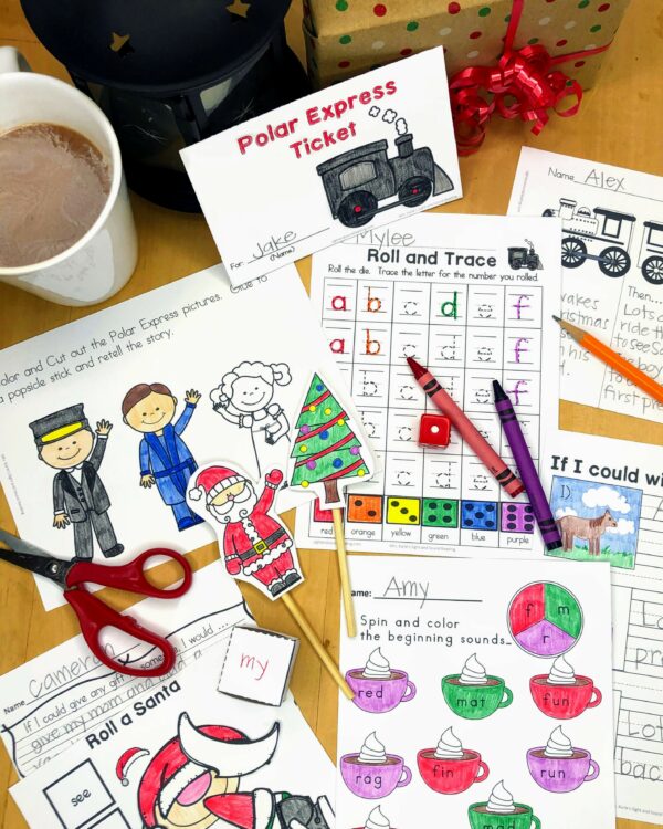 Polar Express Activities and Worksheets for Kindergarten
