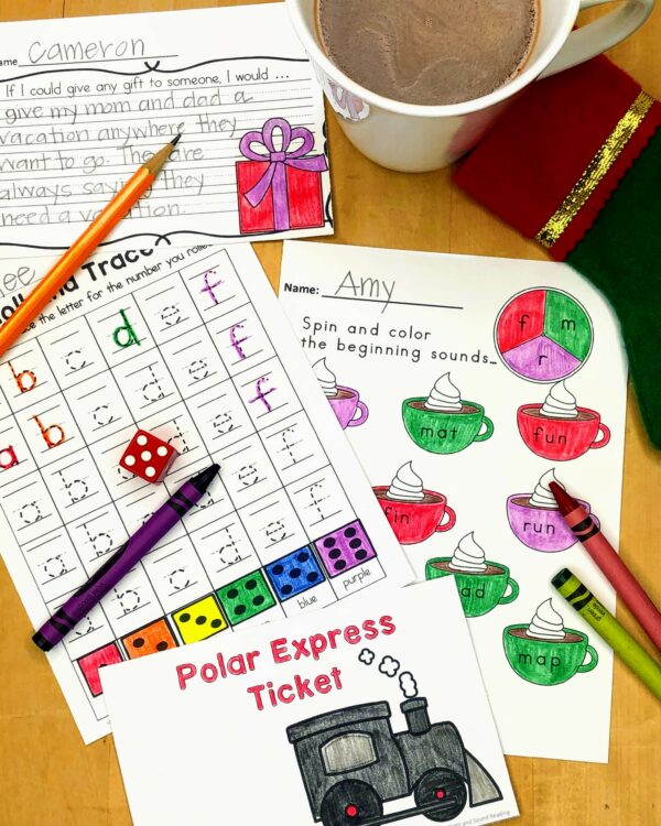 Polar Express Activities and Worksheets for Kindergarten